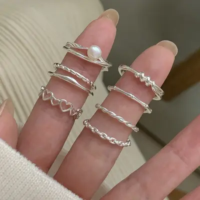 Kadın twist zirkon açık bilezik, niş tasarım kombinasyon seti