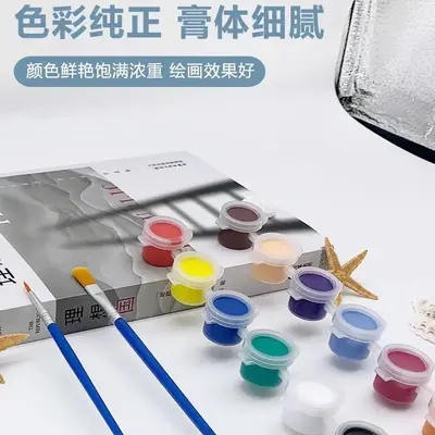 Nezha yüksek parlaklıkta pigment 12 renkli emaye alçı bebek boyama çocuk DIY boyama grafiti akrilik boya seti