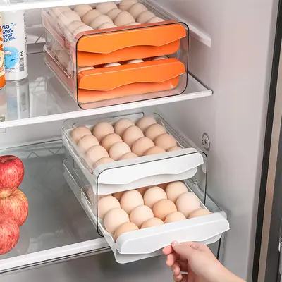 Eieraufbewahrungsbox Kühlschrank-Aufbewahrungsbox PET32 Gitter Schubladeneinsatz Lebensmittelqualität Küchen-Eieraufbewahrungsbox - 4
