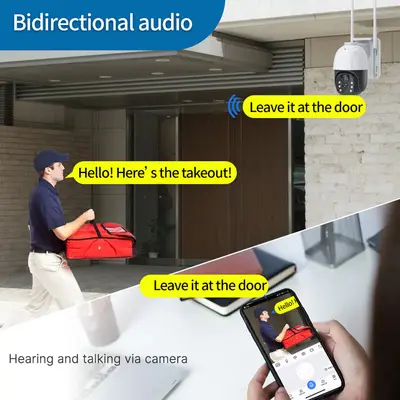 Solar powered night vision camera WiFi with audio intercom