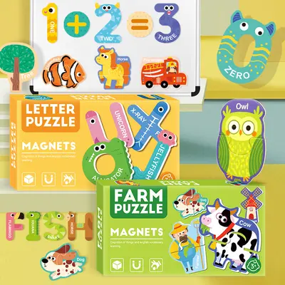 Kinder-Magnetpuzzle aus Papier für den Kühlschrank