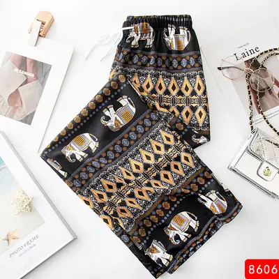 High-Waisted Loose Wide-Leg Women's Pants, Straight Leg, Spring and Summer - 11
