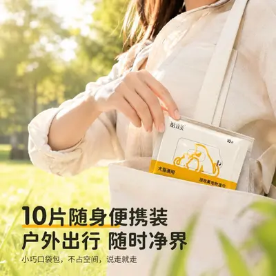 Portable Pet Wet Wipes, No-Rinse Deodorizing Cleaning for Cats and Dogs