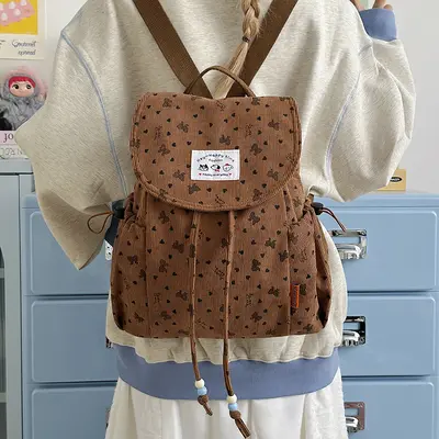 Large Capacity Lightweight Women's Backpack for Short Trips and School - 3