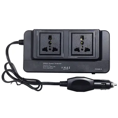 200W Car Inverter with Multi Sockets and USB Ports, Display Power Converter - 7