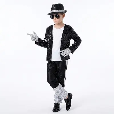 Kinder Michael-Jackson-Kostüm mit Pailletten