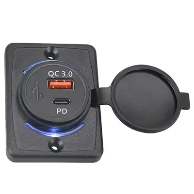 Sınır ötesi çok satan otobüs ve karavan hızlı şarj modifiye USB şarj cihazı 48 watt PD bağlantı noktası hızlı şarj araç şarj cihazı