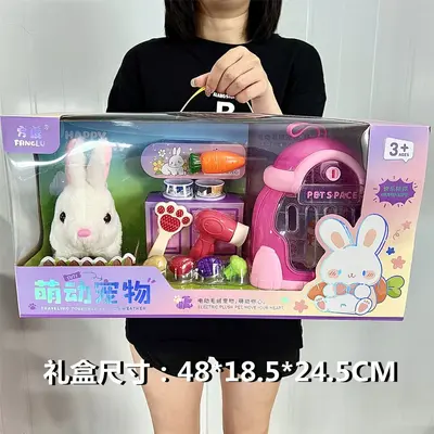 儿童玩具宠物狗狗兔子猫咪宠物屋电动行走会叫毛绒公仔幼儿园礼盒 - 10