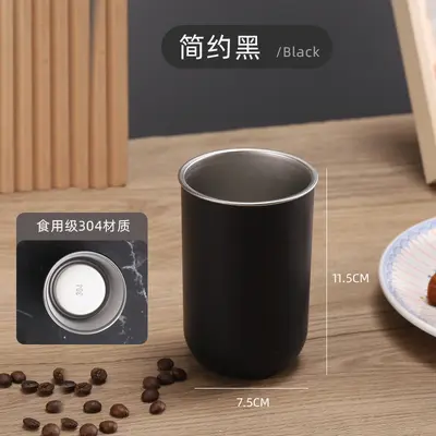 300 ml Japon tarzı basit gargara bardağı paslanmaz çelik süt kupası kahve fincanı taşınabilir aile diş fırçası kabı - 9