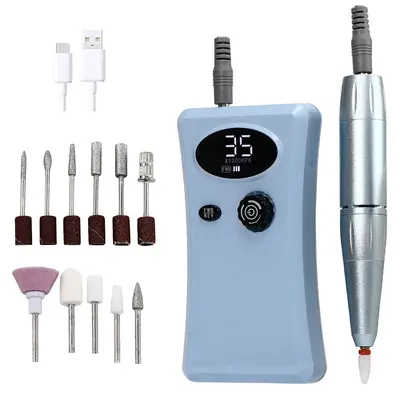 Rechargeable nail polisher 35,000 rpm with display professional electric nail drill machine nail polisher - 7