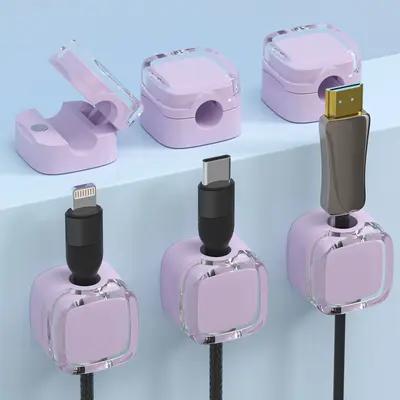 Magnetic Adhesive Cable Organizer and Cable Winder Clips - 10