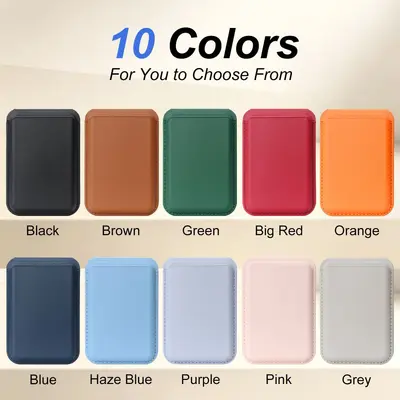 MagSafe Leather Magnetic Card Holder for iPhone with Multi-Angle Stand