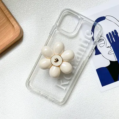Japanese-Style Floral Phone Stand with Retractable Selfie Ring Grip - 4