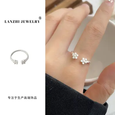925er Silberring Damen, offen verstellbar, Designer-Stil