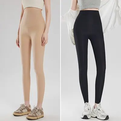 Damen ultradünne Leggings hohe Taille Eisseide Sonnenschutz - 12