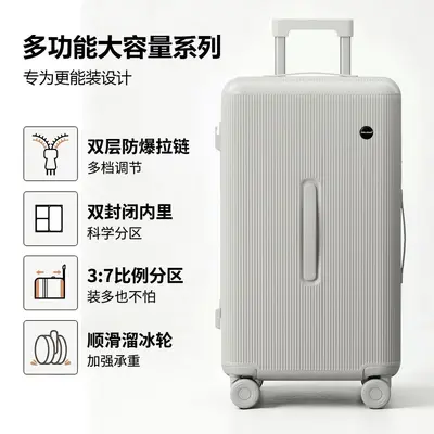 Yeni PC Anti-Burst Suitcase Puf Kutusu Max Büyük Kapasiteli Bavul 20 İnç Kabin Bavulu Kadın Ultra Hafif Çekçekli Bavul - 7