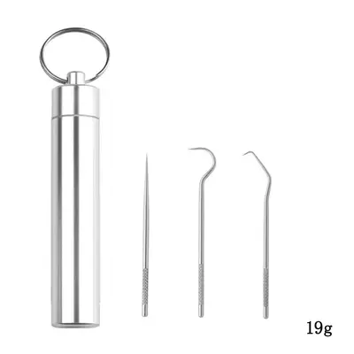 Stainless steel toothpick and interdental hook set, portable teeth cleaner - 12