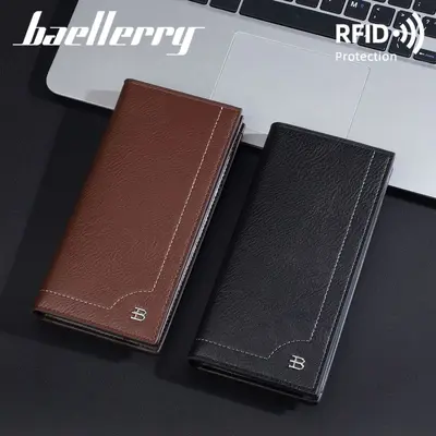 Men's Long Wallet, Retro Style, Multi-Card Slots, Zipper - 2