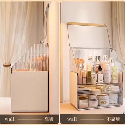 Makeup desk storage box, acrylic, dustproof, luxury design