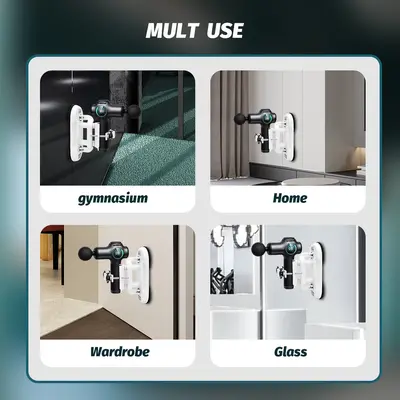 Massage Gun Stand with Dual Suction Cups, Back Massage Holder and Hair Dryer Support Rack - 4