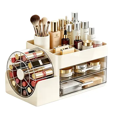 Mehrstöckige Kosmetik-Aufbewahrungsbox, drehbar, staubdicht - 5