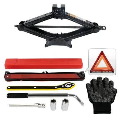 Scissor Jack Set 2T and 3T with SUV Tire Changing Tools and Emergency Kit - 11