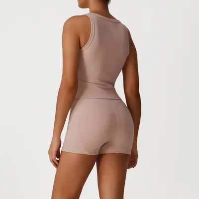 Women's Yoga Set with Shaping Slim-Fit Top and Sports Pants, Quick-Drying - 10