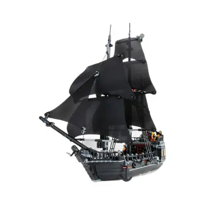 Black Pearl Ship Caribbean Pirates Series 1:1 Adult Building Block Set Compatible with LEG