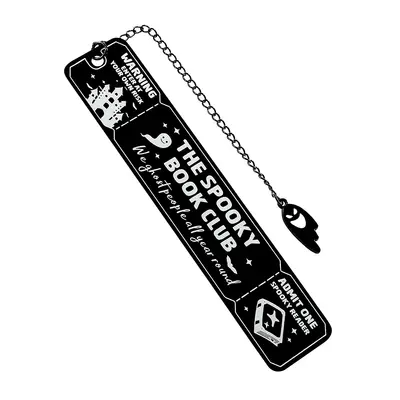 Halloween Bookmark, Stainless Steel Black Plated, Horror Theme