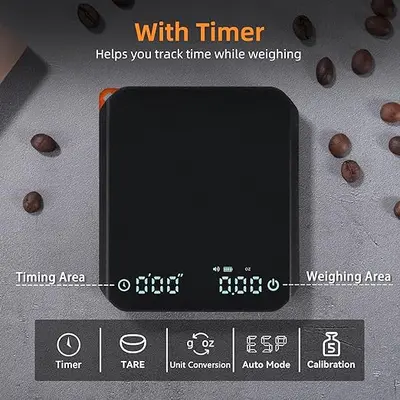 Mini Handmade Digital Coffee Scale with LED Display, Rechargeable - 7