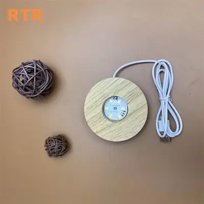 LED-Lampenemitter DIY Steckerlampe Nachtlicht Kristallkugel Duftlampe Parfümzerstäuber Marktstandleuchte Flohmarktleuchte runde Leuchte Echtholz leuchtender Sockel - 9