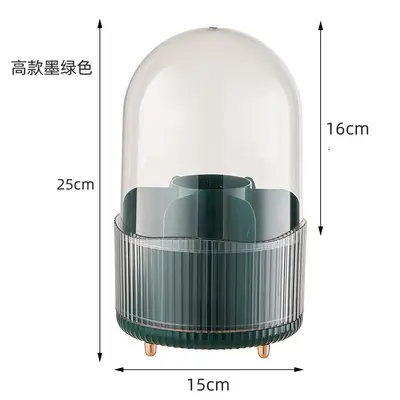 Rotating makeup brush storage box, transparent, dustproof - 8