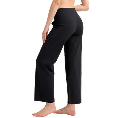 Damen Weitbein-Yogahose, hohe Taille, schnelltrocknend, 28" - 6