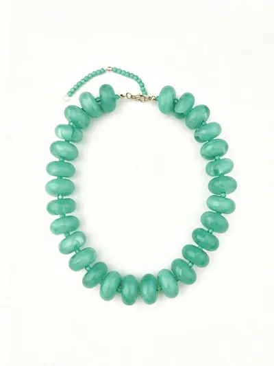 Acrylic Colorful Gradient Beaded Necklace, Casual Fashion Accessory - 8