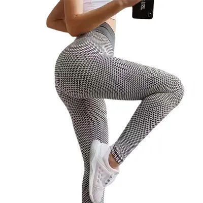 Kadınlar için sınır ötesi dış ticaret gümrükleme yoga pantolonları, kalça kaldırma, yüksek elastikiyet, çıplak hissi veren, yüksek belli spor taytları, stok temizliği. - 6