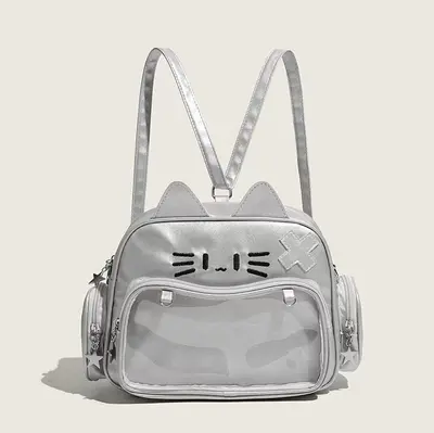 Cute Two-Dimensional Cat Bag, Transparent Crossbody Shoulder Bag for Women - 5