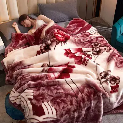 Double-Layer Thickened Raschel Blanket, Winter Warm Flannel Throw, Anti-Static - 12