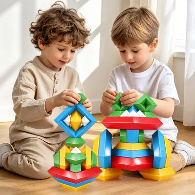 Kinder-Bausteinpyramide Stapelspiel, große Teile, Lernspielzeug - 3