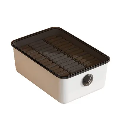 Lingerie storage box, clear, compartmented, with aromatherapy