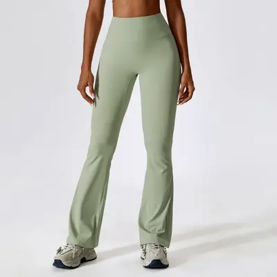 Weite Yoga-Schlaghose mit hoher Taille und Po-Effekt - 12
