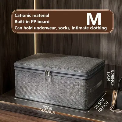 Foldable clothing storage box with lid and password lock - 8