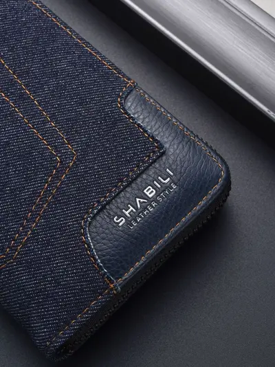 Men's Long Canvas Wallet with Multiple Card Slots - 4
