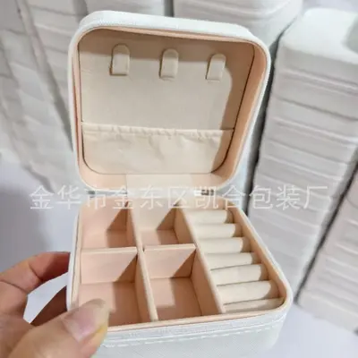 Multifunctional portable elegant compact jewelry box travel bracelet earring necklace bedroom desktop new storage box