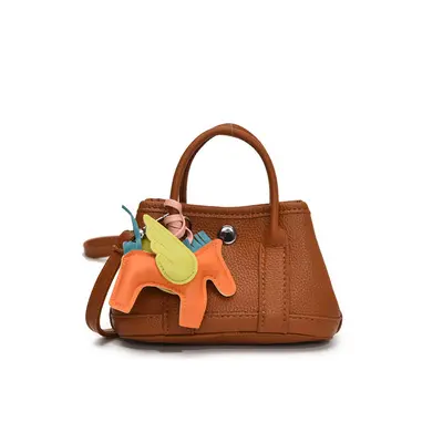 Women's Solid Color Handbag with Crossbody Strap and Phone Cosmetic Bag - 10