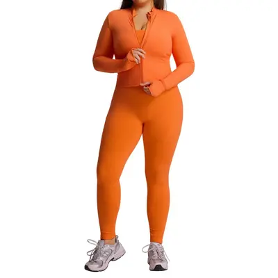 Kadın Hızlı Kuruyan Spor Takımı, Yüksek Esnek, Büyük Beden, Üçlü Set - 6