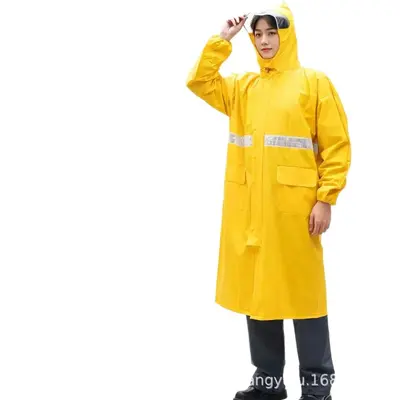 PVC örme kumaş yağmurluk takımı su geçirmez iki parçalı