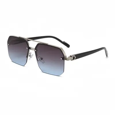 Polygonale Herren-Sonnenbrille mit Doppelsteg und UV-Schutz - 13