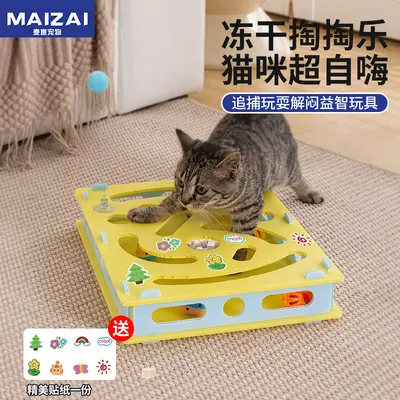Cat Toy Set with Maze, Sound Ball and Teaser Wand