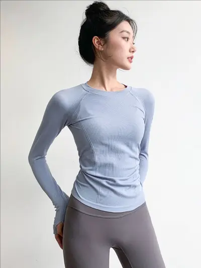 Women's Long-Sleeve Yoga Top, Slim Fit, Quick-Dry - 3