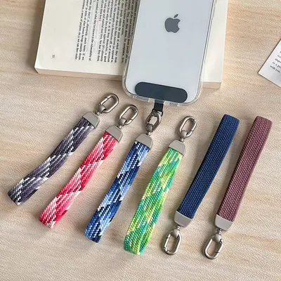 Handykette aus geflochtenem Nylon mit elastischem Armband, verlustsicher
